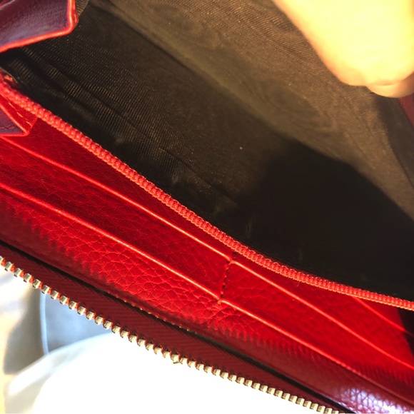 Gucci Red Leather Bamboo Zipper Long Zippy Wallet with dustbag and box - Picture 10 of 15